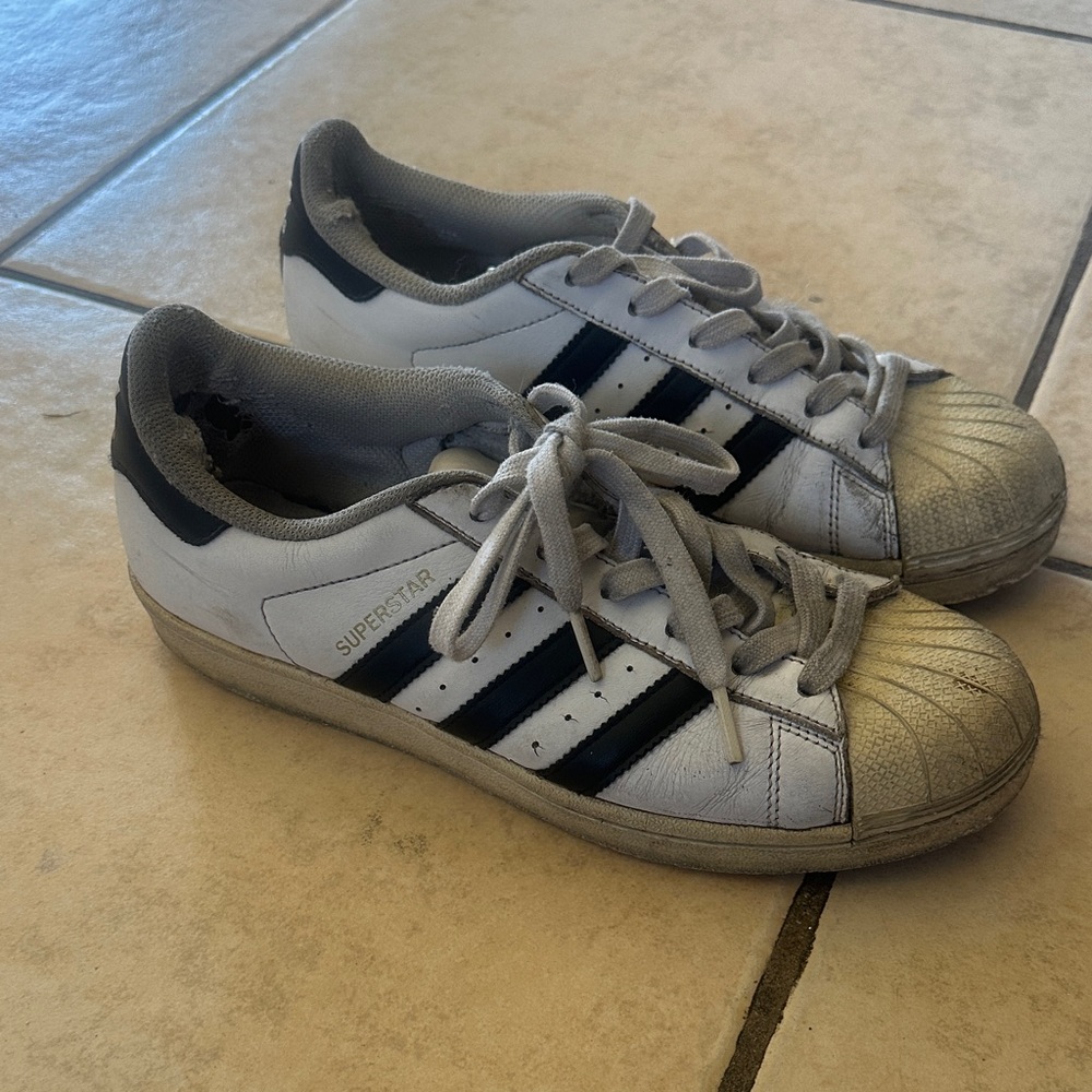 Adidas Superstar White and Black Sneakers